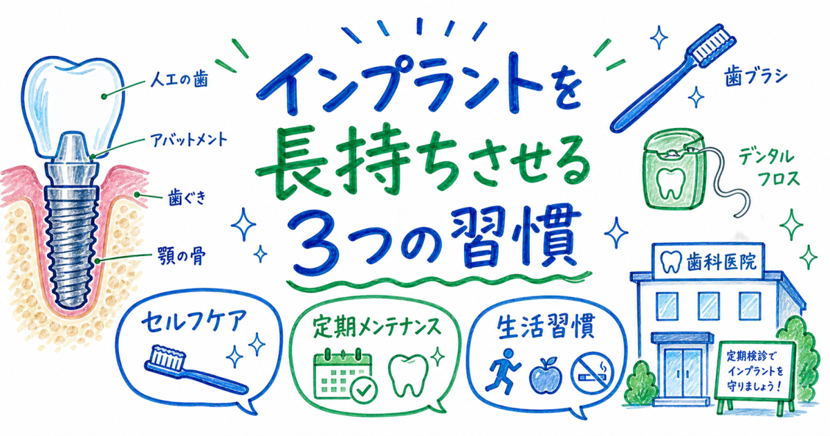 インプラント治療後のむし歯・歯周病予防｜長持ちさせる3つの習慣
