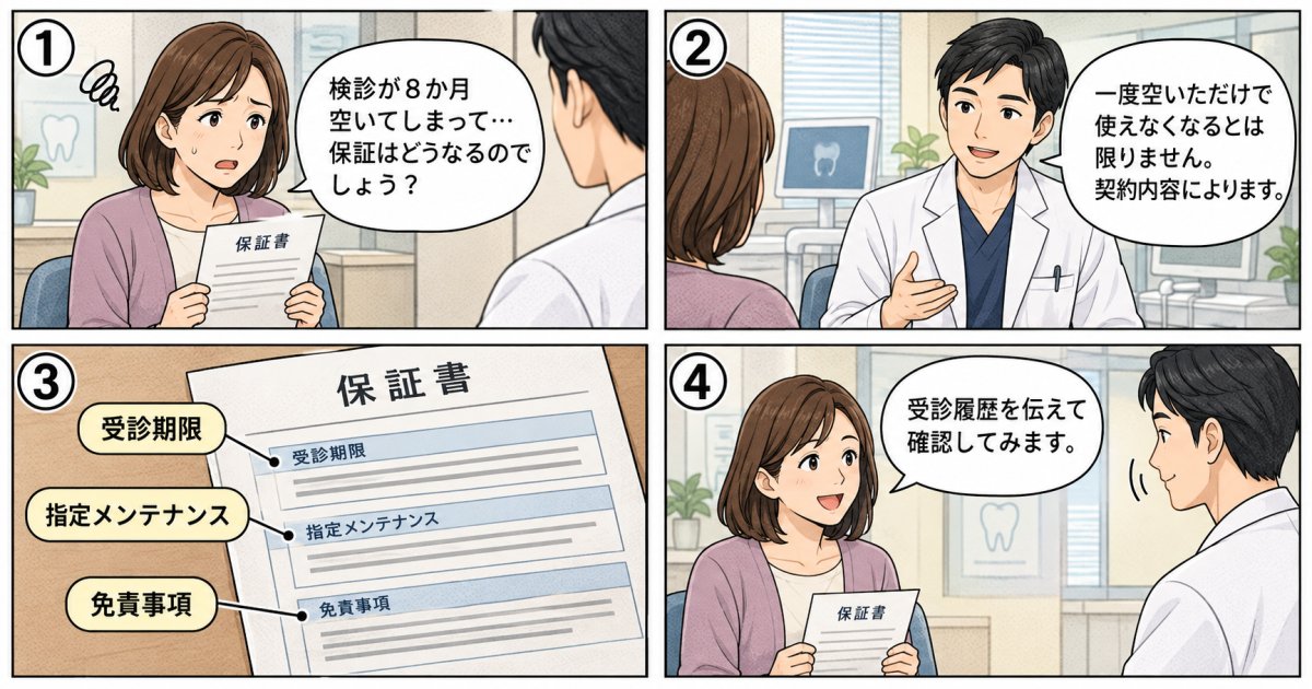 定期検診を8か月空けたら、インプラントの保証はどうなる？