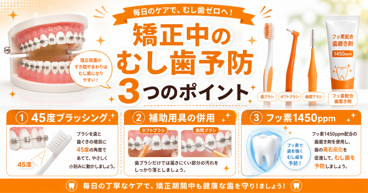 なぜ矯正治療中は「むし歯」のリスクが高まるのか?原因を徹底解説