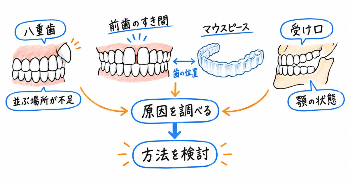 すきっ歯はマウスピースで治る？八重歯・受け口も気になる方へ