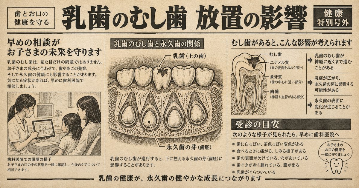 乳歯のむし歯を放置するとどうなる?永久歯への影響と受診の目安