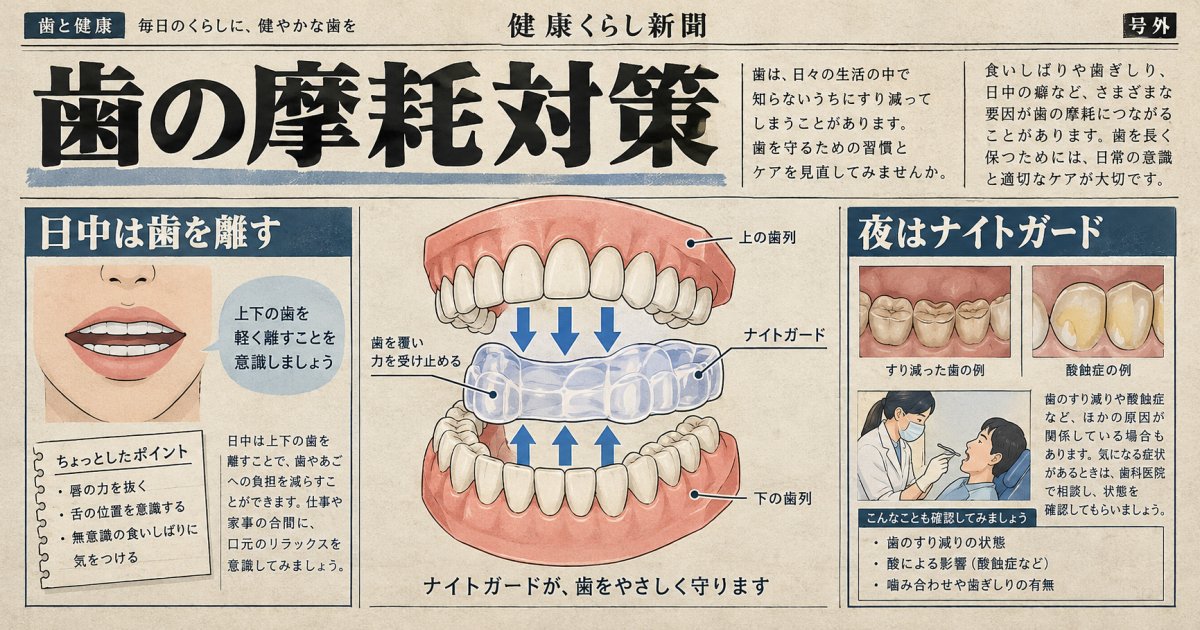 歯ぎしりや食いしばりで歯が削れるときの対策とナイトガードの役割